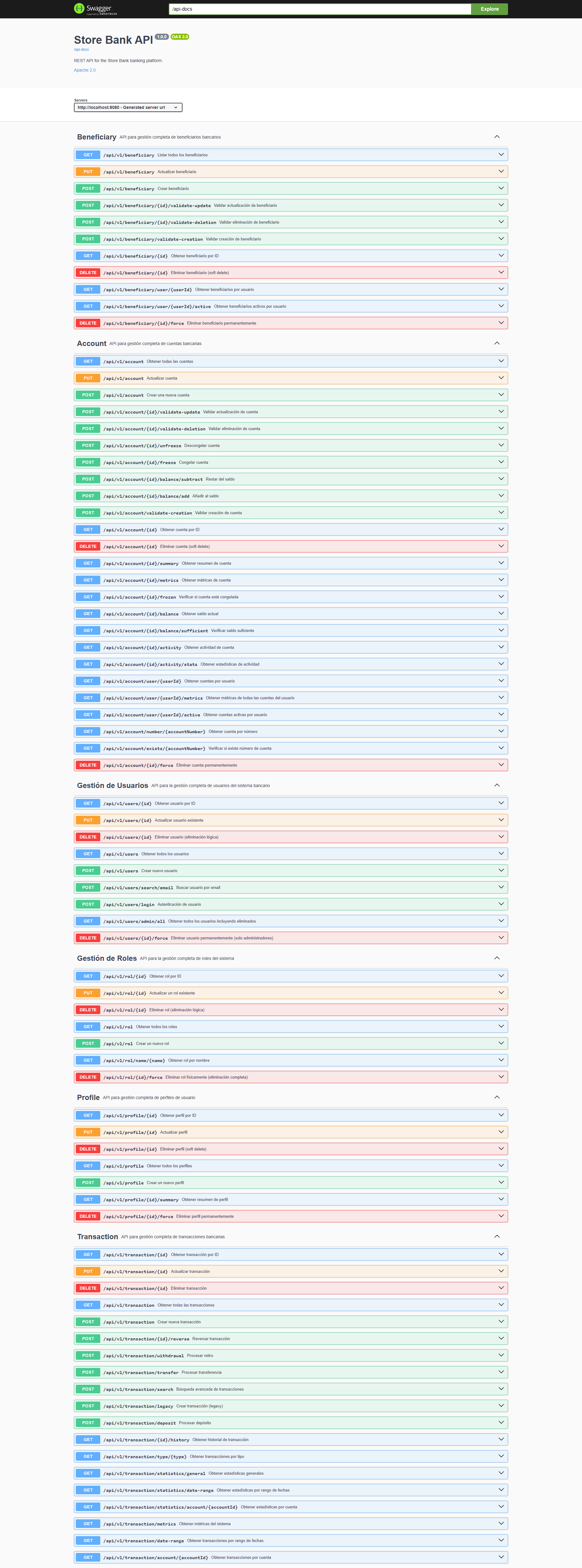 Documentación interactiva de la API con Swagger UI